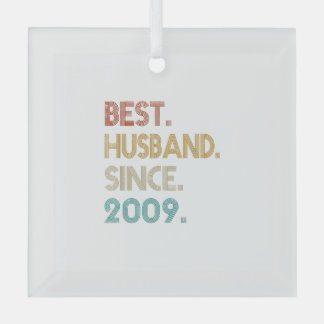 Ornement En Verre 12e anniversaire Mariage Cadeau Him - Meilleur Mar
