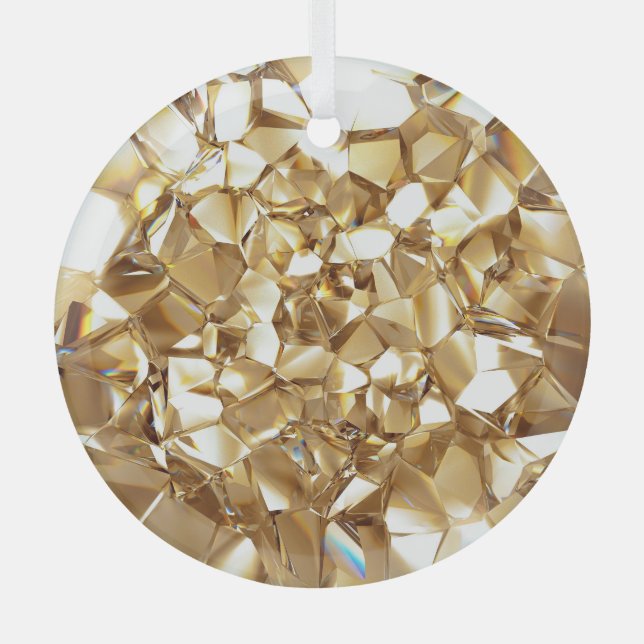 Ornement En Verre 3D abstraite texture or cristal. (Recto)