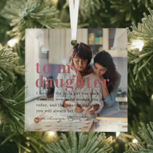 Ornement En Verre À ma fille   Devis et cadeau photo