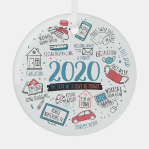 Ornement En Verre Activités commémoratives de quarantaine de Noël 20