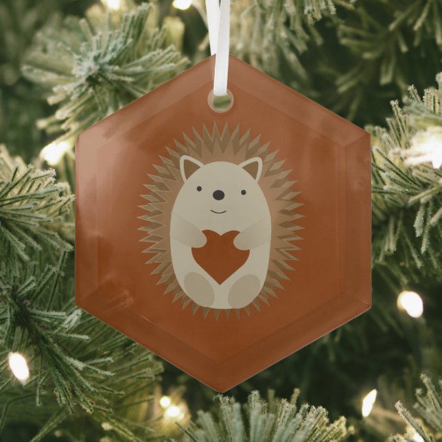Ornement En Verre Adorable Coeur de hérisson (Insitu)
