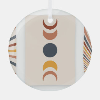 Ornement En Verre Affiches Abstraites de la lune Sun Boho