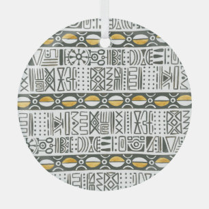 Ornement En Verre Africain ethnique, aquarelle motif sans couture.
