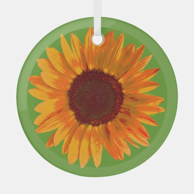 Ornement En Verre Agritourisme rustique Sunflower House Charm Suncat (Recto)