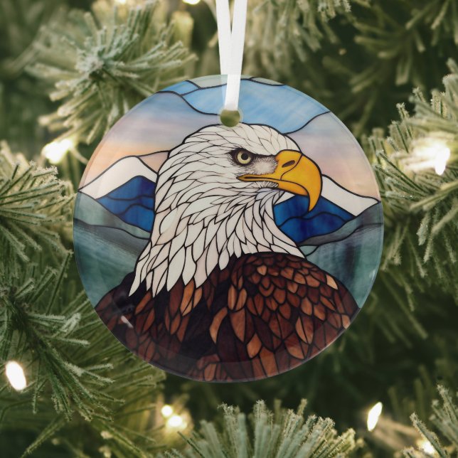 Ornement En Verre Aigle Patriotique (Insitu)
