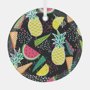 Ornement En Verre Aiguille de pastèque : Motif géométrique sans fil