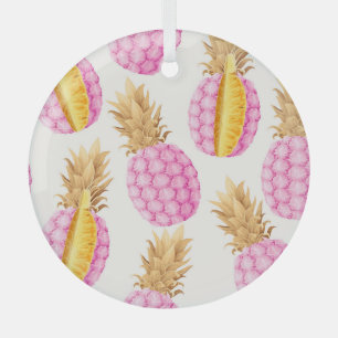 Ornement En Verre Ananas Rose: Vintage Haute Détail