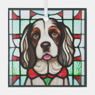 Ornement En Verre Anglais Springer Spaniel "Verre Trait"