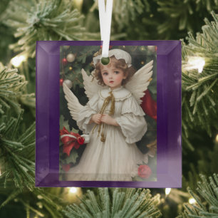 Ornement En Verre Angle de Noël victorien vintage