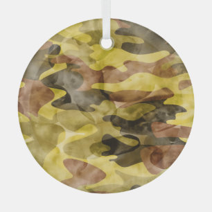 Ornement En Verre Aquarelle Abstraite : Teinture de camouflage