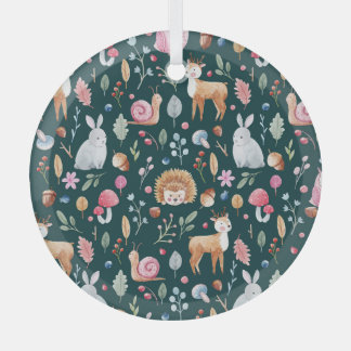 Ornement En Verre Aquarelle Fairy Forest Motif pour enfants