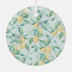 Ornement En Verre Aquarelle verte citron : Romance sans couture