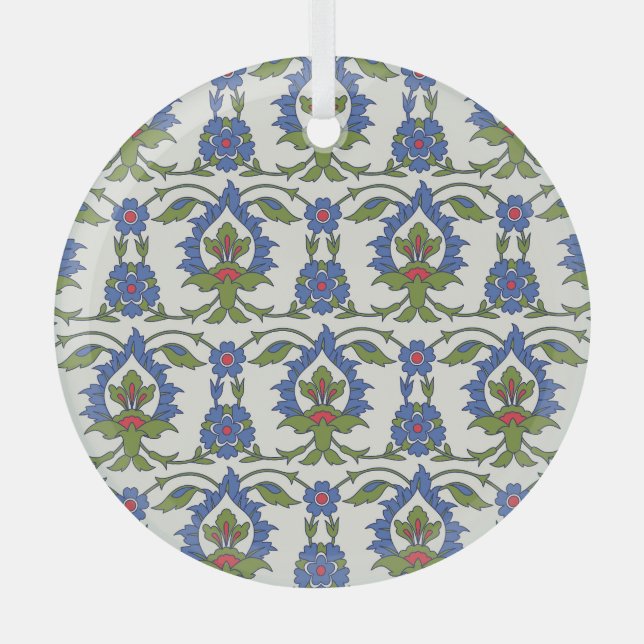 Ornement En Verre Arabe Traditionnel : Carrelage Iznik sans couture. (Recto)