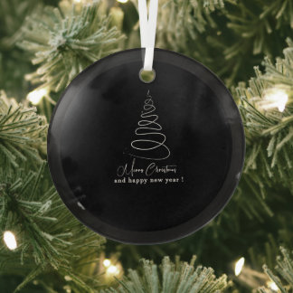 Ornement En Verre Arbre de Noël Blanc Élégant