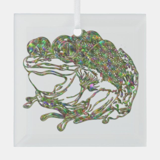 Ornement En Verre Arc-en-ciel Verre tendu Look Frog Art Verre Orneme (Recto)