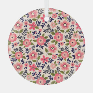 Ornement En Verre arrière - plan vintage floral, fleurs rose chatoya