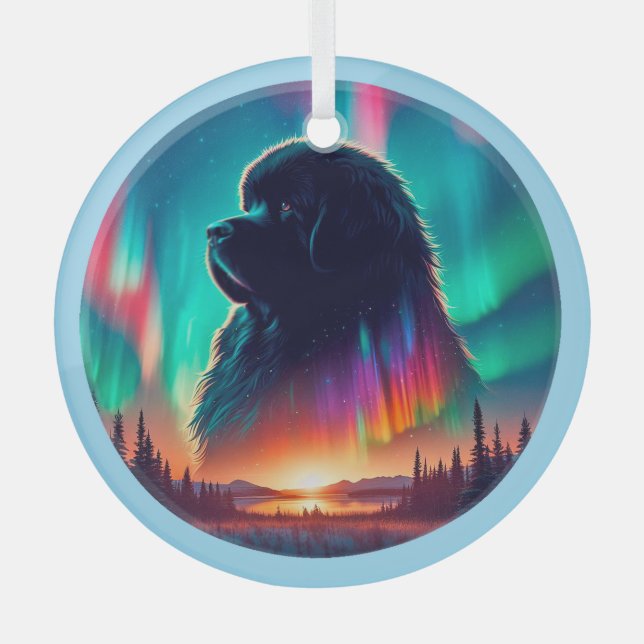 Ornement En Verre Aurora Newfoundland Dog Ornament  (Recto)