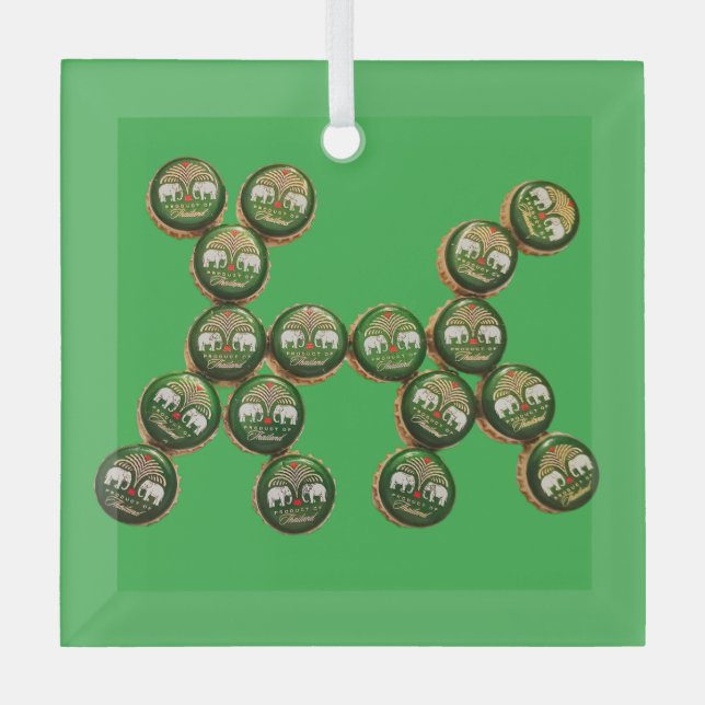 Ornement En Verre ​🐶 Authentic Chang Beer Cap Dog (Recto)