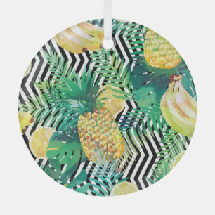 Ornement En Verre Bananes exotiques citrons Tropical sans joint