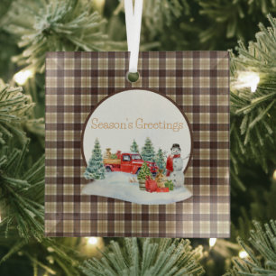 Ornement En Verre Bannockbane Original Scottish Tartan 