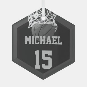 Ornement En Verre Basket-ball Votre nom