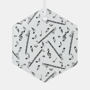 Ornement En Verre Bass Clarinet Music Note Motif