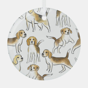 Ornement En Verre Beauté beagle : Motif de chien aquarelle