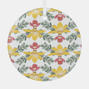 Ornement En Verre Beauté de l'orchidée : motif floral Elégance.