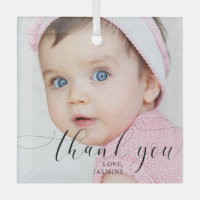 Bébé 1er Anniversaire Merci Élégant Swashes Script