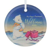 Bébé Polar Ours Premier bébé Noël