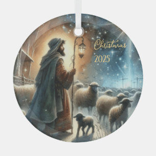 Ornement En Verre Berger de Noël personnalisé