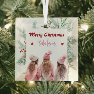 Ornement En Verre Besoins modernes tendance pour toujours BFF Joyeux