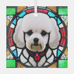 Ornement En Verre Bichon Frise "Verre Tiré"