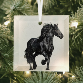 Ornement En Verre Black horse