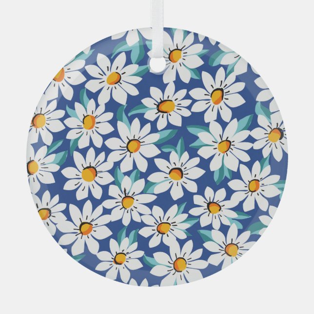 Ornement En Verre Bougies printanières : motif floral tendance. (Recto)