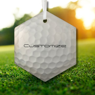 Ornement En Verre Boule de golf avec texte personnalisé