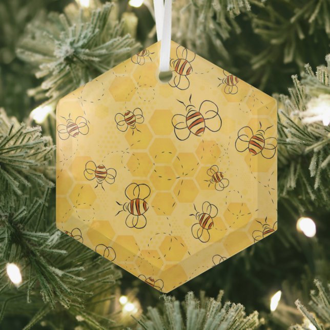 Ornement En Verre Bourdonnement d'abeilles Abeilles à miel Mignonnes (Insitu)