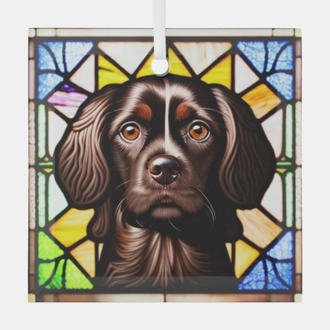 Ornement En Verre Boykin Spaniel "Verre Tiré" (Recto)