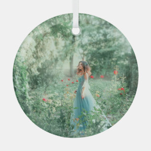 Ornement En Verre Brunette Princess : Aquarelle de la forêt de fées