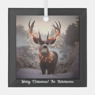 Ornement En Verre Buck and Christmas Lights Black