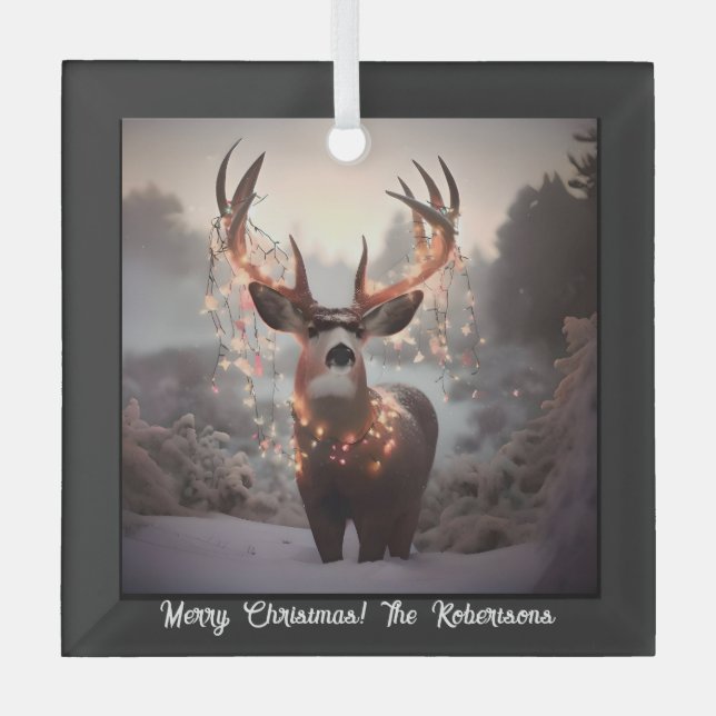 Ornement En Verre Buck and Christmas Lights Black (Recto)
