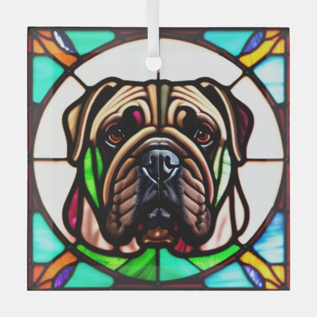 Ornement En Verre Bullmastiff "Verre coloré" (Recto)