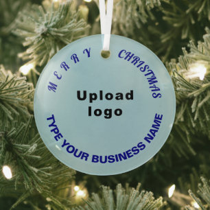 Ornement En Verre Business Christmas Light Blue Circle