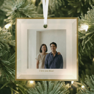 Ornement En Verre Cadeau de fête des mères personnalisé avec photo d