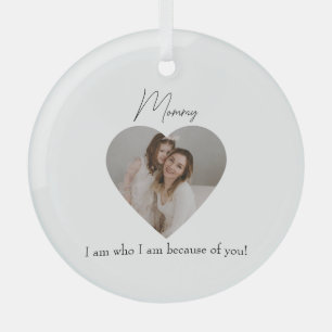 Ornement En Verre Cadeau photo et message personnalisé pour maman -