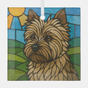 Ornement En Verre Cairn Terrier "Verre retenu"