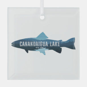 Ornement En Verre Canandaigua Lake New York Fish