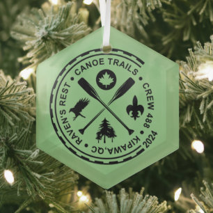 Ornement En Verre Canoe Trails Hex Ornament 2024