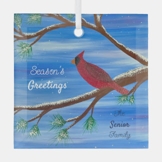 Ornement En Verre Cardinal d'hiver