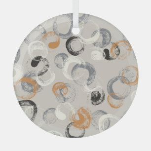 Ornement En Verre Cercles Gris: Motif Simple Sans Couture